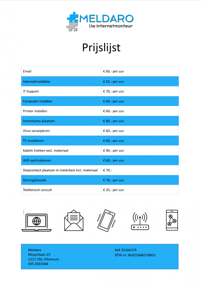 Prijslijst-Meldaro